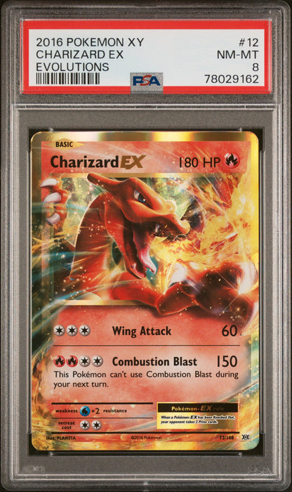 Pokemon Evolutions: Charizard #12, 2016 - PSA 8, Near Mint