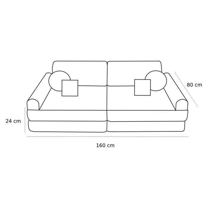Large Modular Sofa for Kids - Slimcord Corduroy Pink
