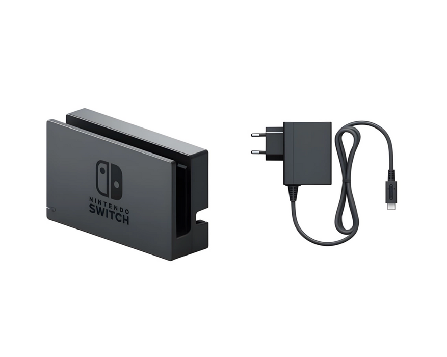 Nintendo Switch Dock + Oplader - Sort (V1) - Original (Refurbished)