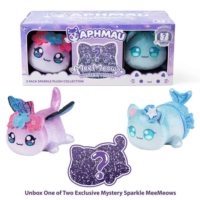 Aphmau MeeMeow Sparkle Bamse, 3-Pack. 15cm