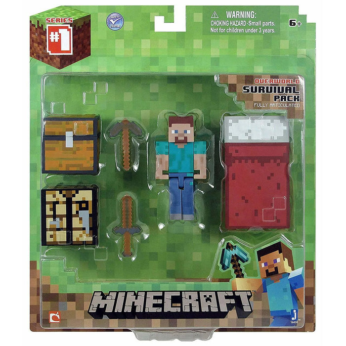 Minecraft Steve, Figur (+ Seng, Sværd, Pickaxe, mm.)