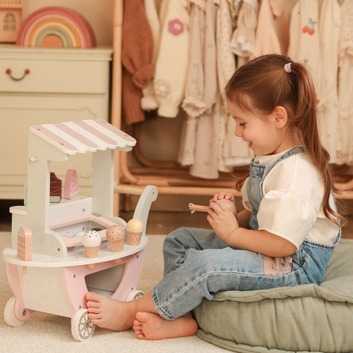 Wooden Ice Cream Shop With Cart