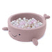 Foam Baby Ball Pit Without Balls - Whale Raspberry Glaze Pink Boucle
