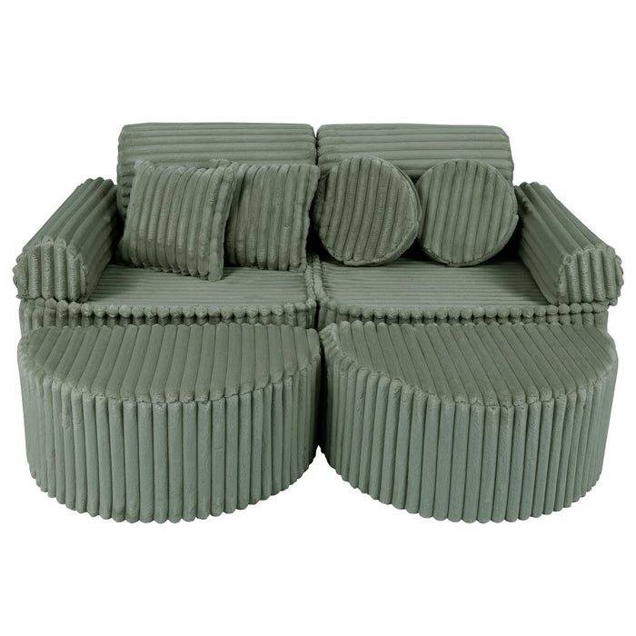 Medium Modular Sofa for Kids - Churros Sage Green Plus