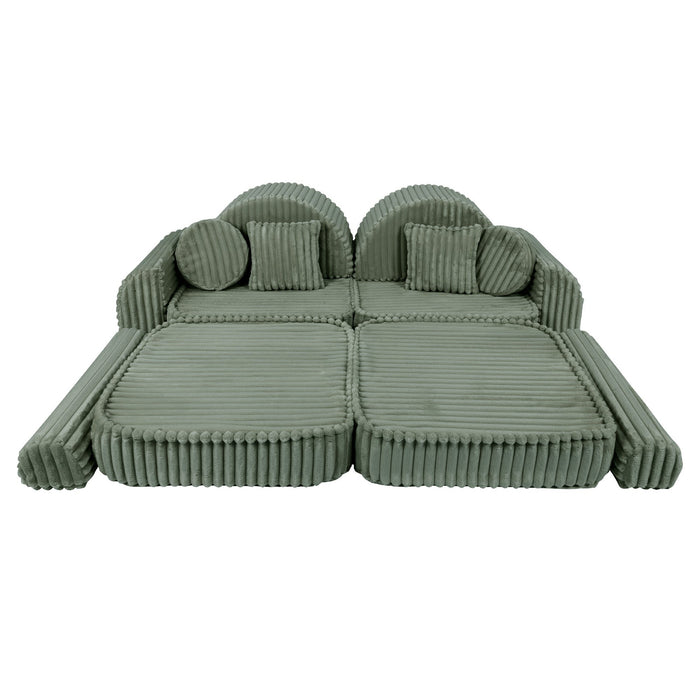 Medium Modular Sofa for Kids - Churros Sage Green Plus