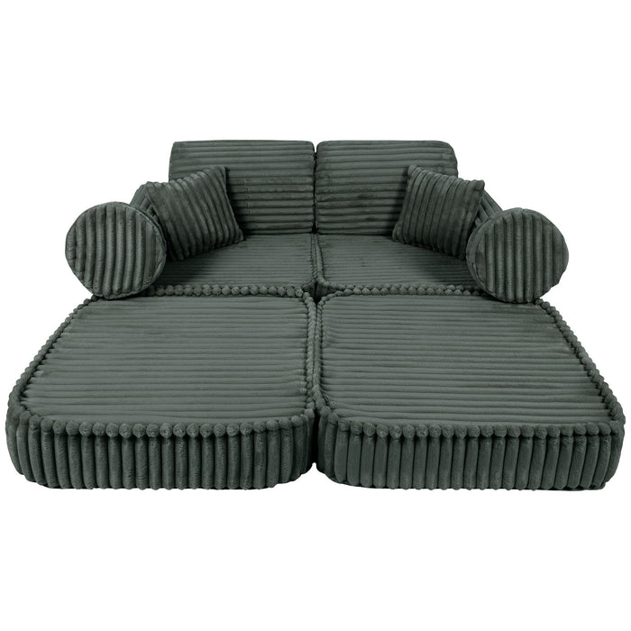 Medium Modular Sofa for Kids - Churros Forest Green