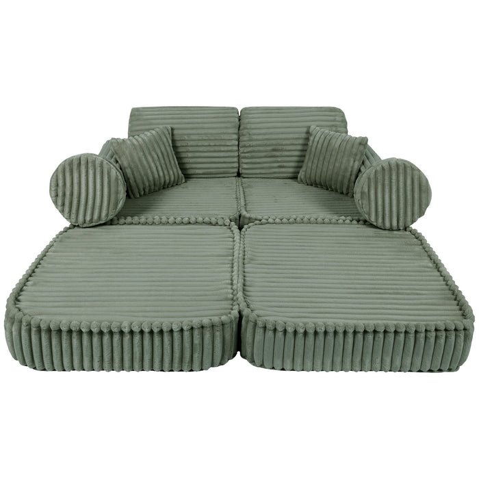 Medium Modular Sofa for Kids - Churros Sage Green