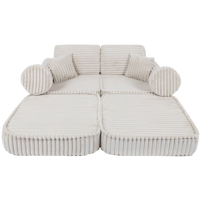 Medium Modular Sofa for Kids - Churros White