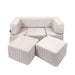 MeowBaby® Soft Velvet Bricks Sofa - Ecru