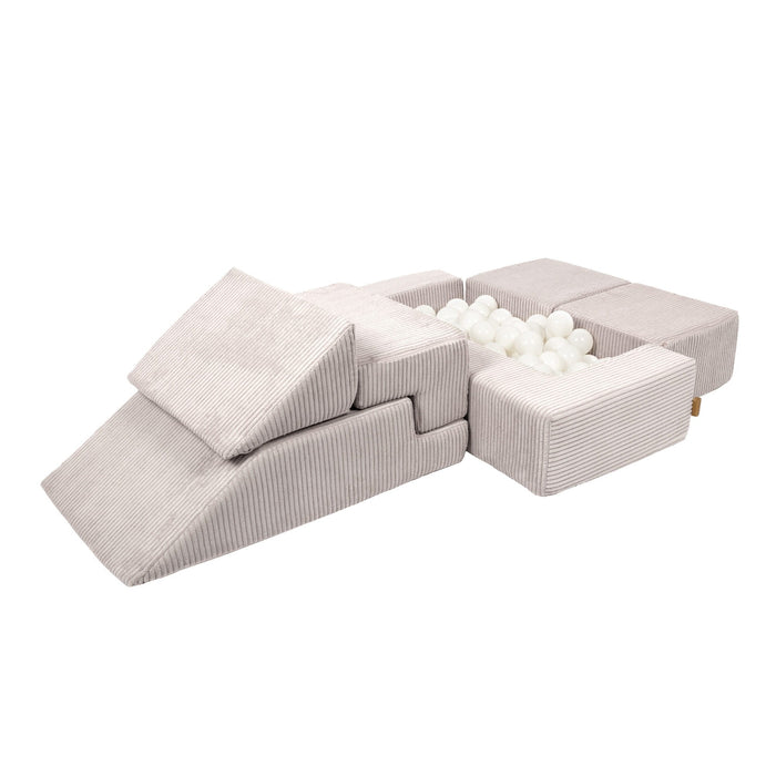 MeowBaby® Soft Velvet Bricks Sofa - Ecru