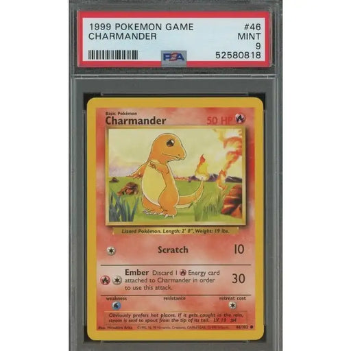 Pokemon: Charmander #46 1999 - PSA 9 Mint