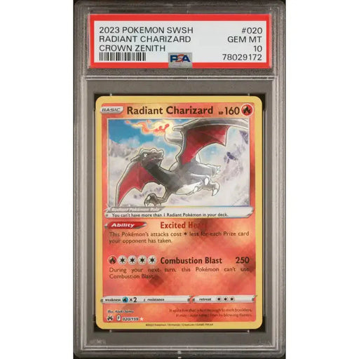 Pokemon Crown Zenith: Charizard #020, 2023 - PSA 10, Mint - ADLR Poké-Shop