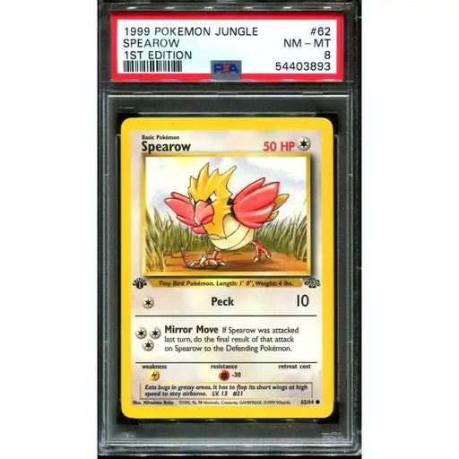 Pokemon Jungle: 1st Edition Spearow #62 1999 - PSA 8 Near 