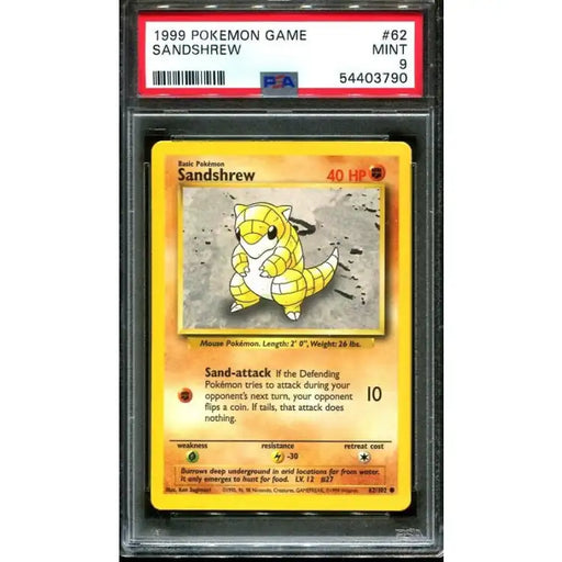 Pokemon: Sandshrew #62 1999 - PSA 9 Mint