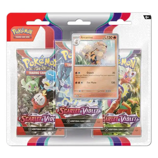 Pokémon TCG: Scarlet & Violet - 3-Pack Blister - Arcanine Samlekort Pokémon 