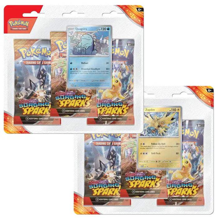 Pokémon TCG: Scarlet & Violet: Surging Sparks - 3-Pack Blister Pack - ADLR Poké-Shop