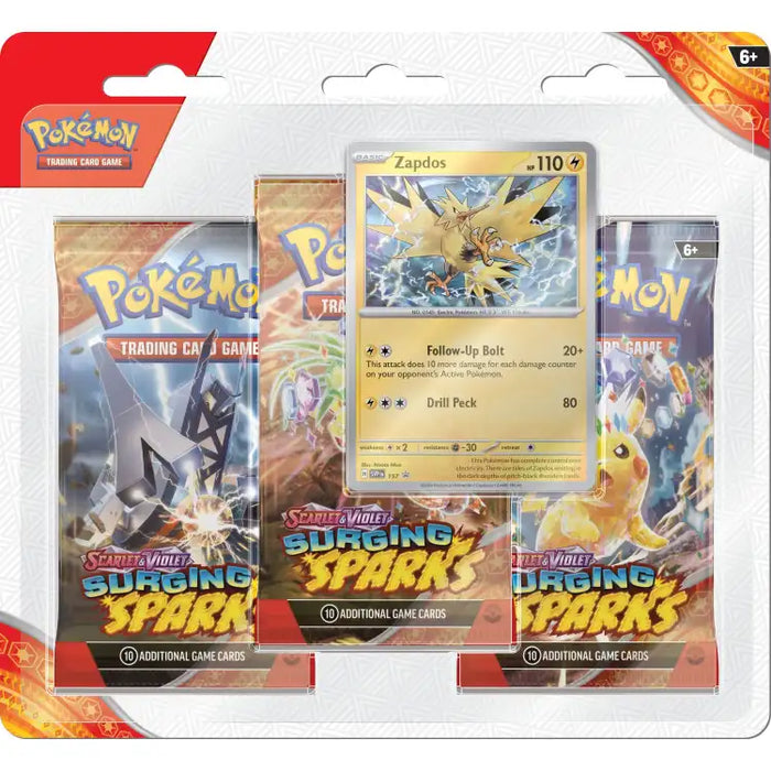 Pokémon TCG: Scarlet & Violet: Surging Sparks - 3-Pack Blister Pack - ADLR Poké-Shop