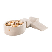 MeowBaby® Legetøjssæt med Boldbassin - Ecru, Hvid Perle, Beige & Guld