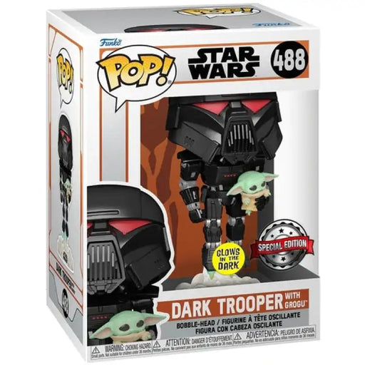 Funko Pop! Star Wars: Dark Trooper + Grogu (Glow in the Dark) #488