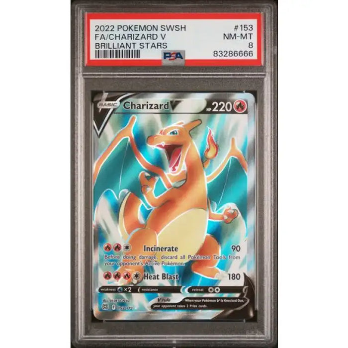 Pokemon Brilliant Stars: Charizard V #153, 2022 - PSA 8, Near Mint - ADLR Poké-Shop