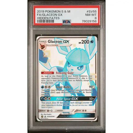 Pokemon Hidden Fates: Glaceon GX #SV55 - PSA 8, Near Mint - ADLR Poké-Shop