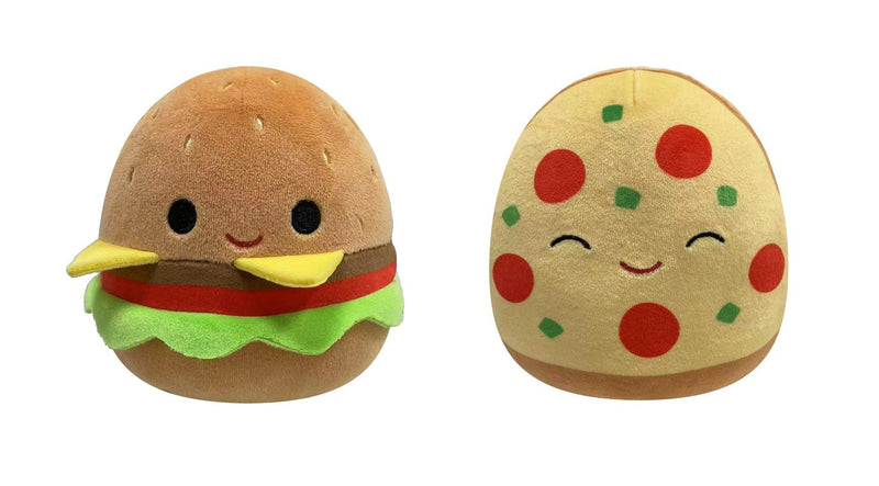 Squishmallow: Flip a Mallows, Pizza/Hamburger (13cm bamse)